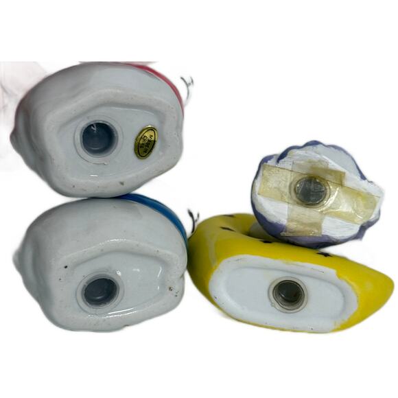 Lot of 2 Ceramic Salt Pepper Shaker Set Lambs and Angel Sitting on Crescent Moon - Picture 7 of 10